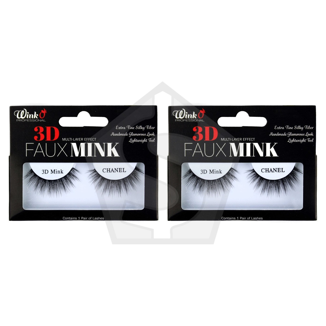 Bundle of 2 - WINK O 3D Faux Mink Multi-Layer Effect Eyelash - Chanel
