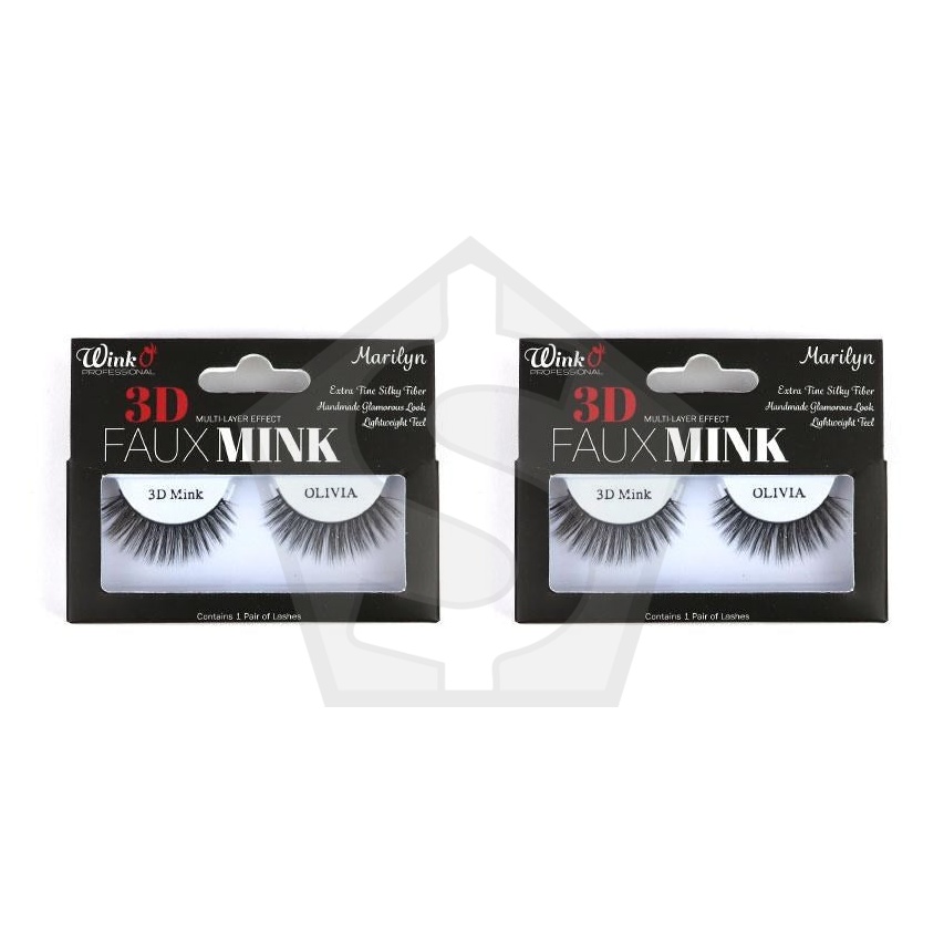 WINK O 3D Faux Mink Multi-Layer Effect Eyelash - Olivia - Pack of 2