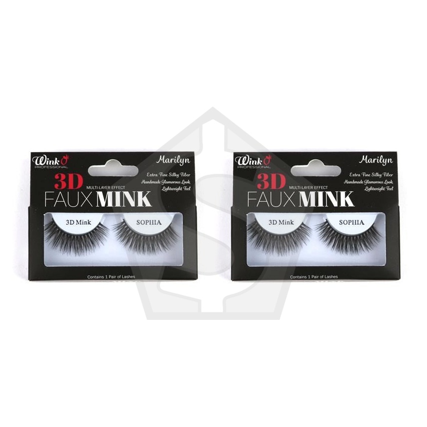 WINK O 3D Faux Mink Multi-Layer Effect Eyelash - Sophia - Pack of 2