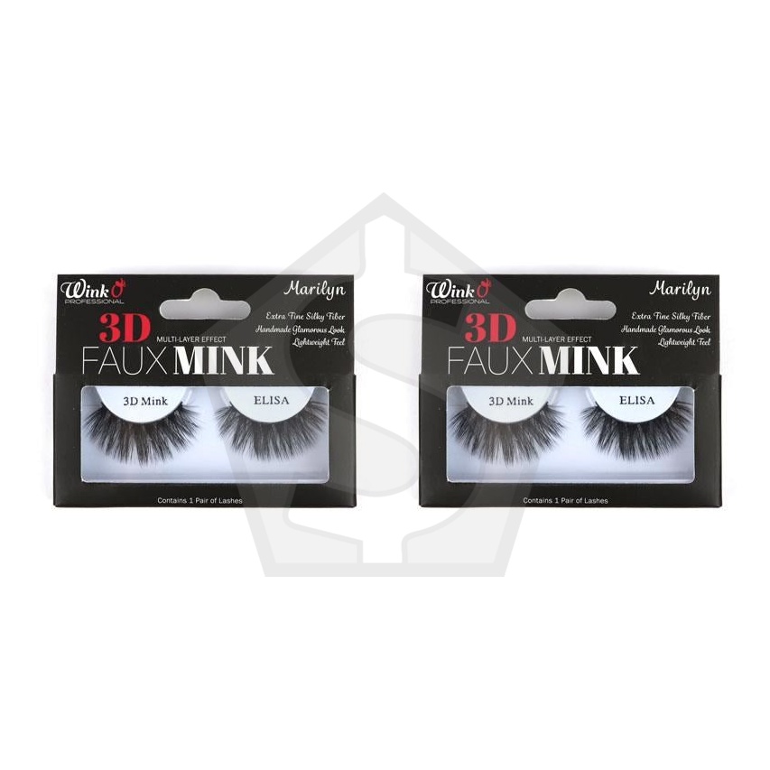 WINK O 3D Faux Mink Multi-Layer Effect Eyelash - Elisa - Pack of 2