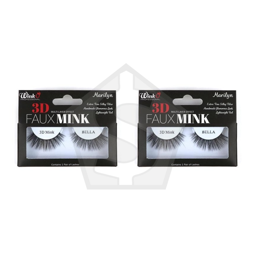 WINK O 3D Faux Mink Multi-Layer Effect Eyelash - Bella - Pack of 2