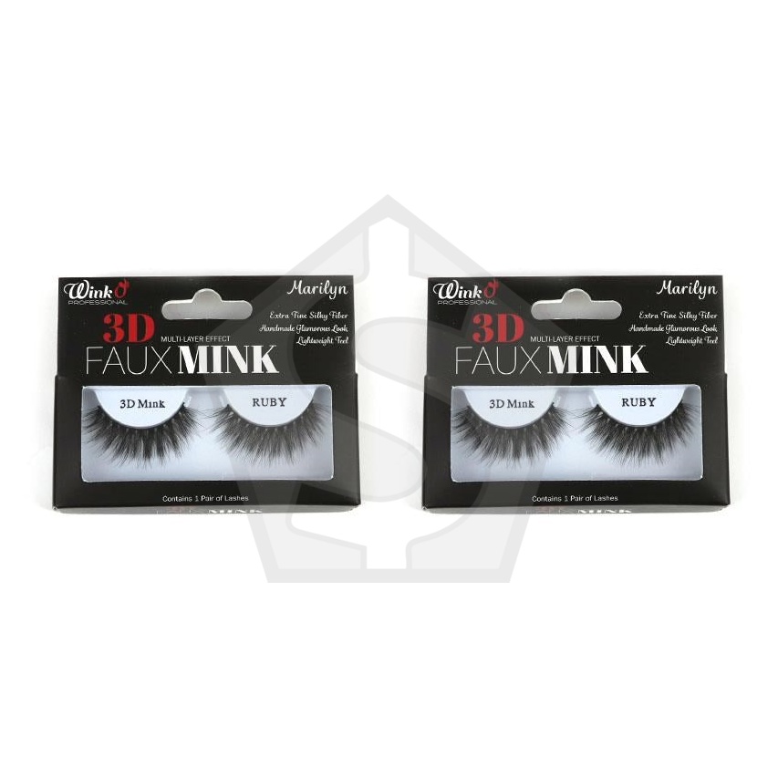 WINK O 3D Faux Mink Multi-Layer Effect Eyelash - Ruby - Pack of 2