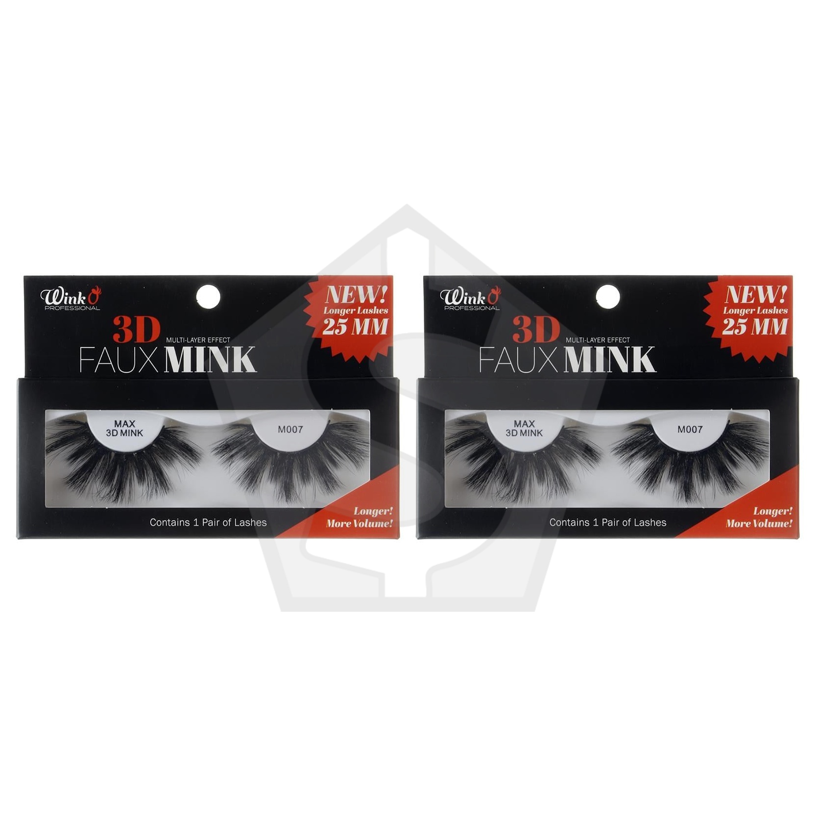 WINK O 25mm 3D Faux Mink Eyelash - M007 - Pack of 2