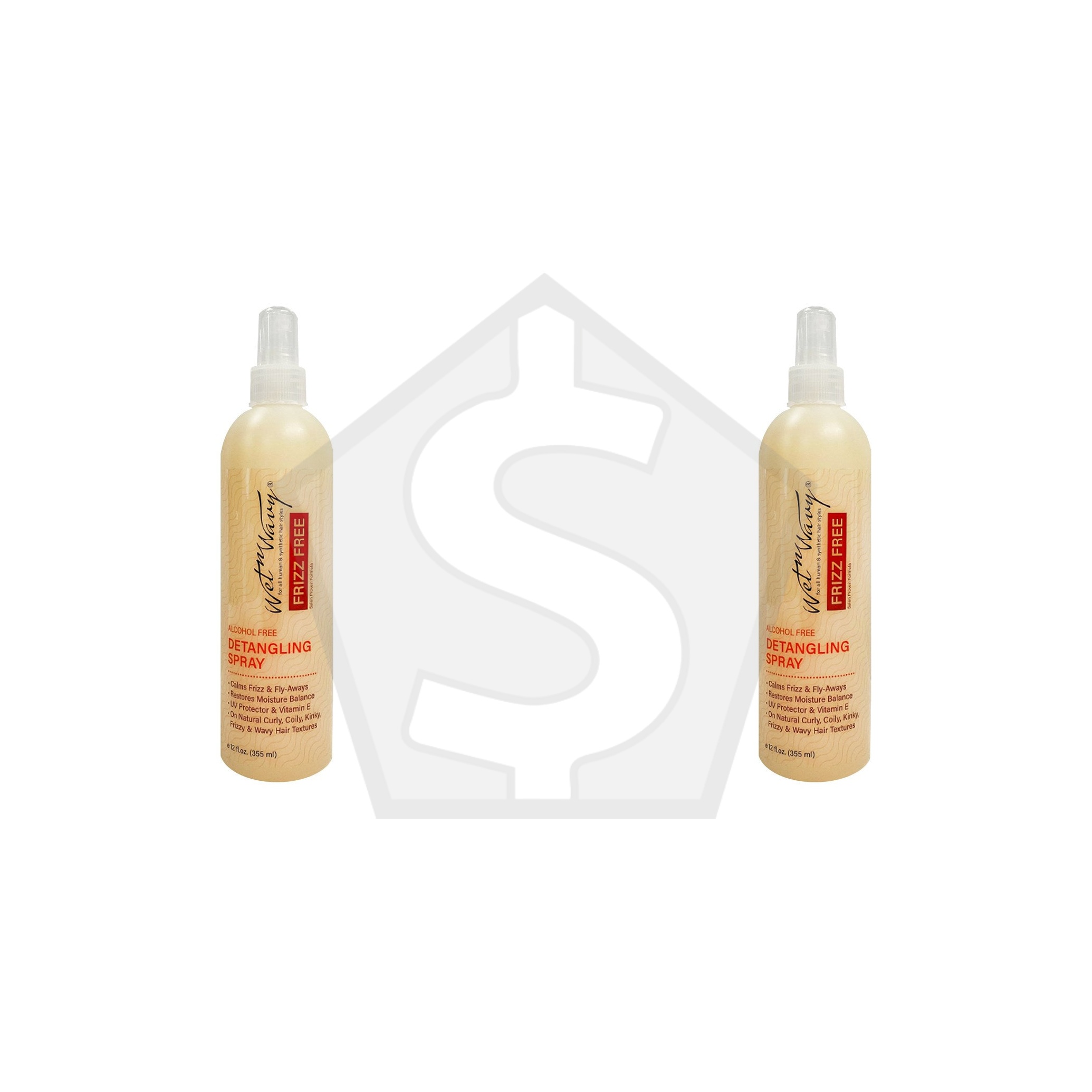 Bundle of 2 - WET N WAVY Frizz Free Detangling Spray (12oz)