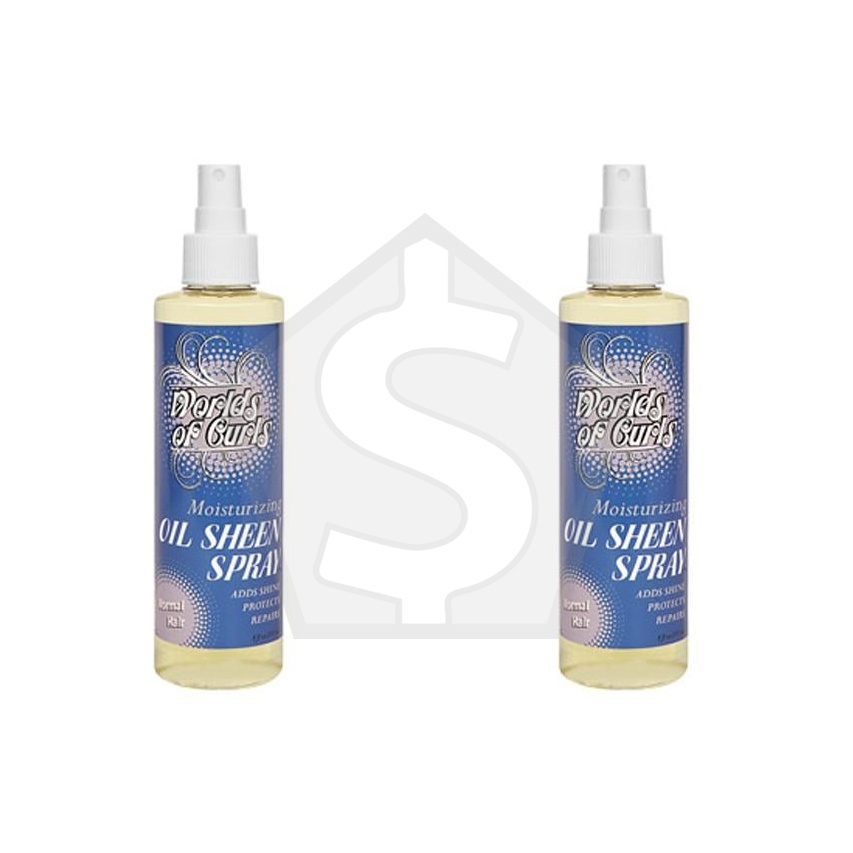 WORLDS OF CURLS Moisturizing Oil Sheen Spray (8oz) - Regular Hair - Pack of 2
