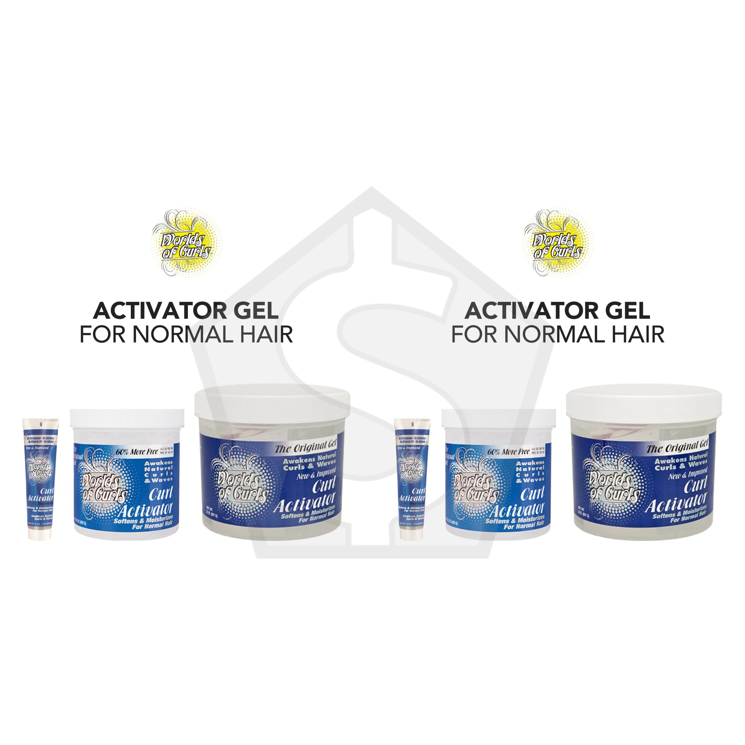 Bundle of 2 - WORLDS OF CURLS Curl Activator Gel For Normal Hair - 6oz