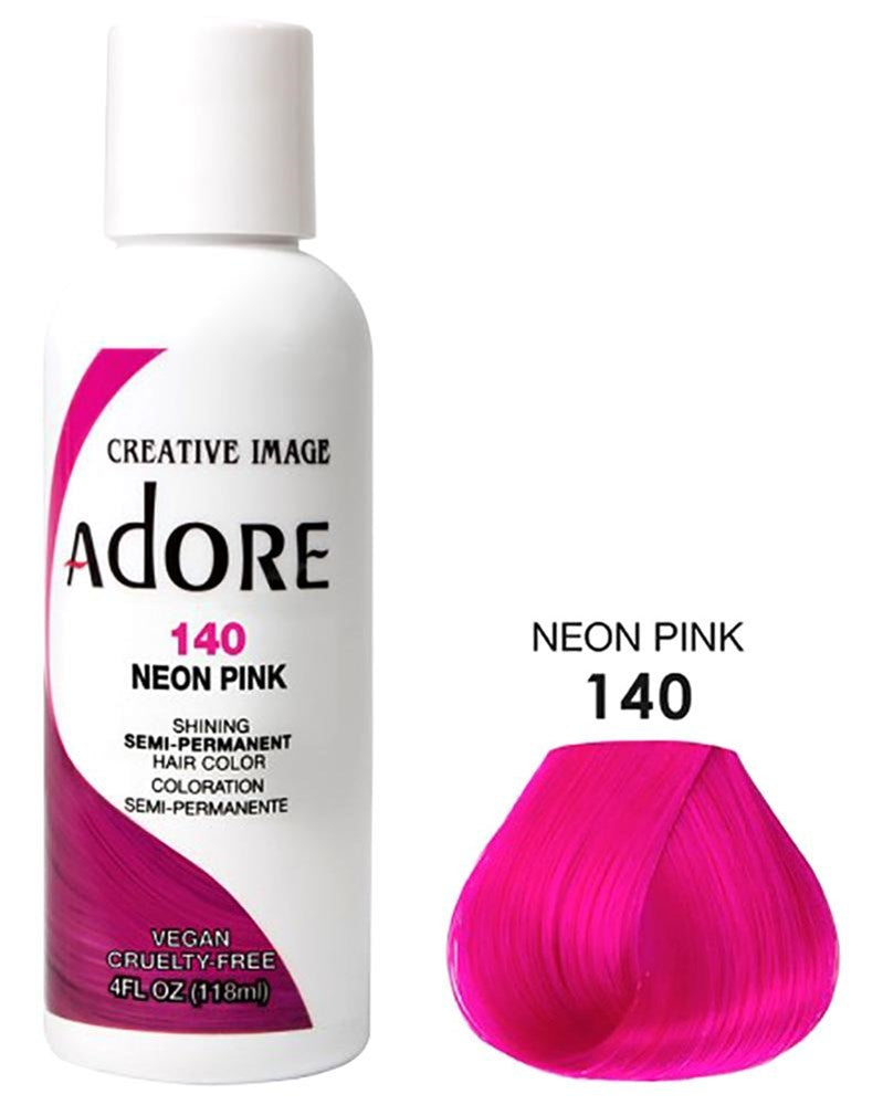 ADORE SEMI Permanent Hair Color (4oz) - 140 Neon Pink
