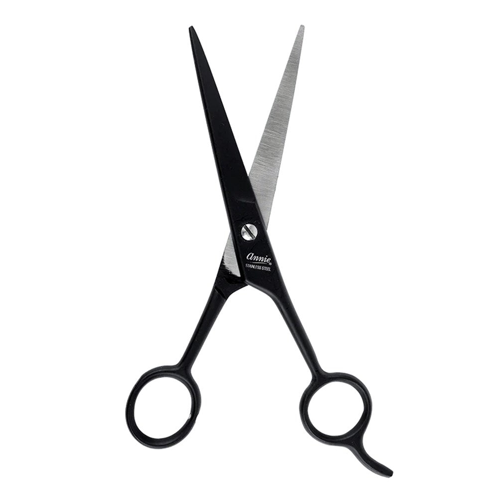 ANNIE Premium Stainless Steel Straight Hair Shears - Black / 6.5inch
