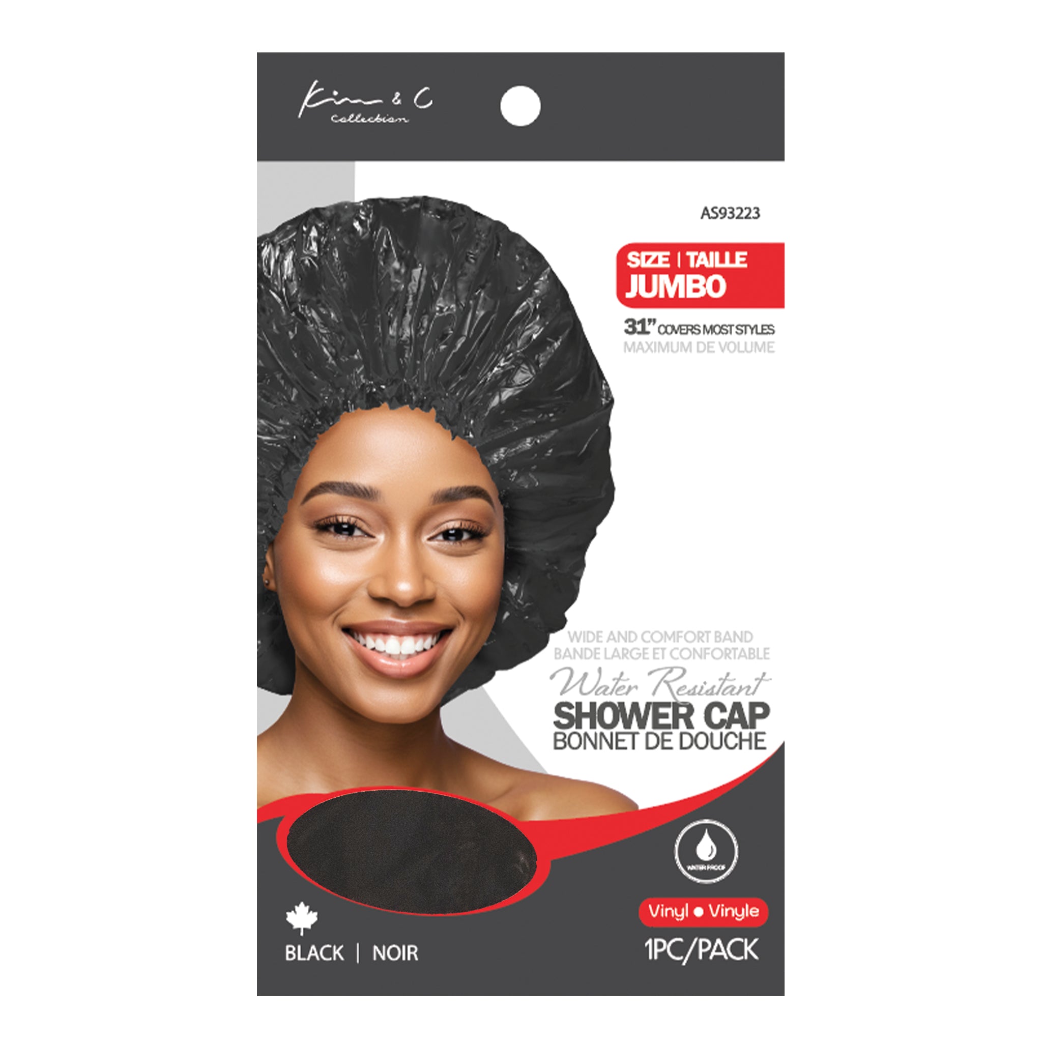 KIM & C Shower Cap - Jumbo / Black