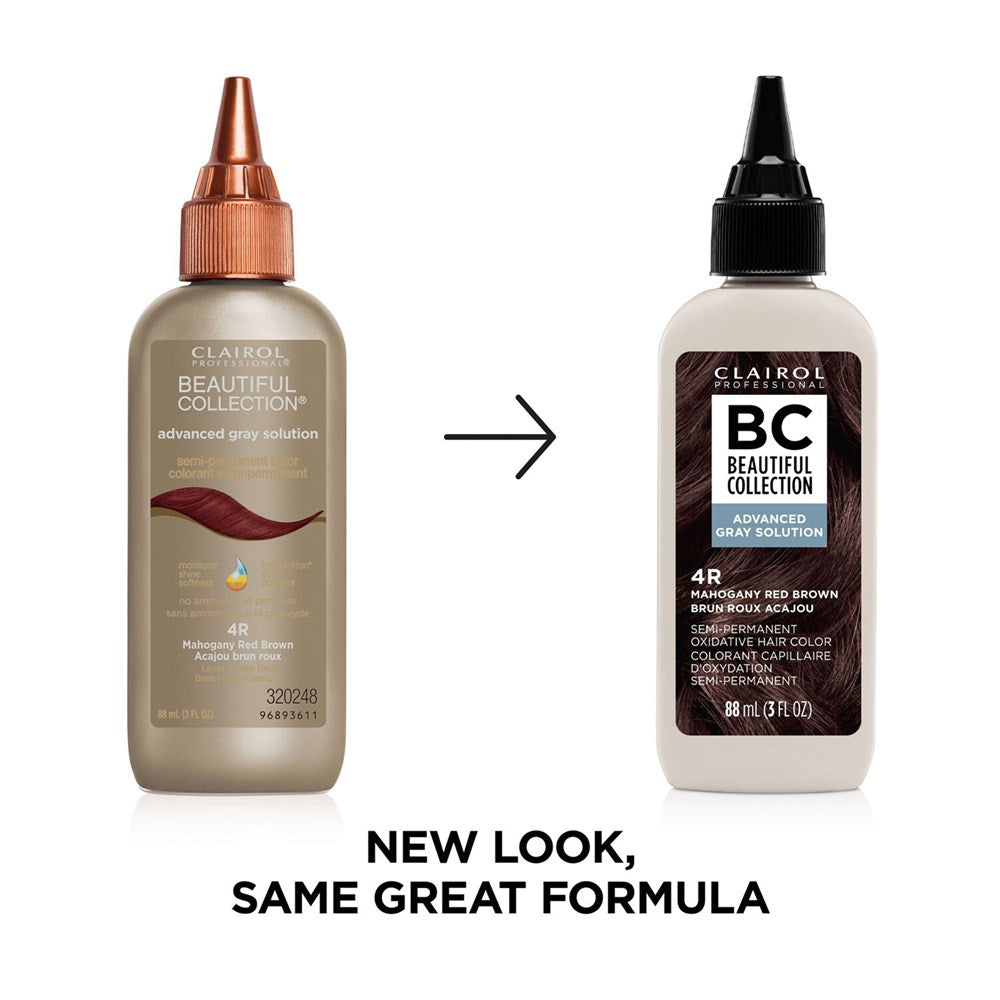 BEAUTIFUL COLLECTION Advanced Gray Solution Hair Color (3oz) - 4R Mahogany Red Brown