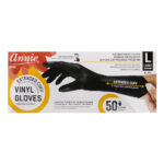 ANNIE Vinyl Gloves Extended 12" Cuff Powder Free [50ct/Box] - Large