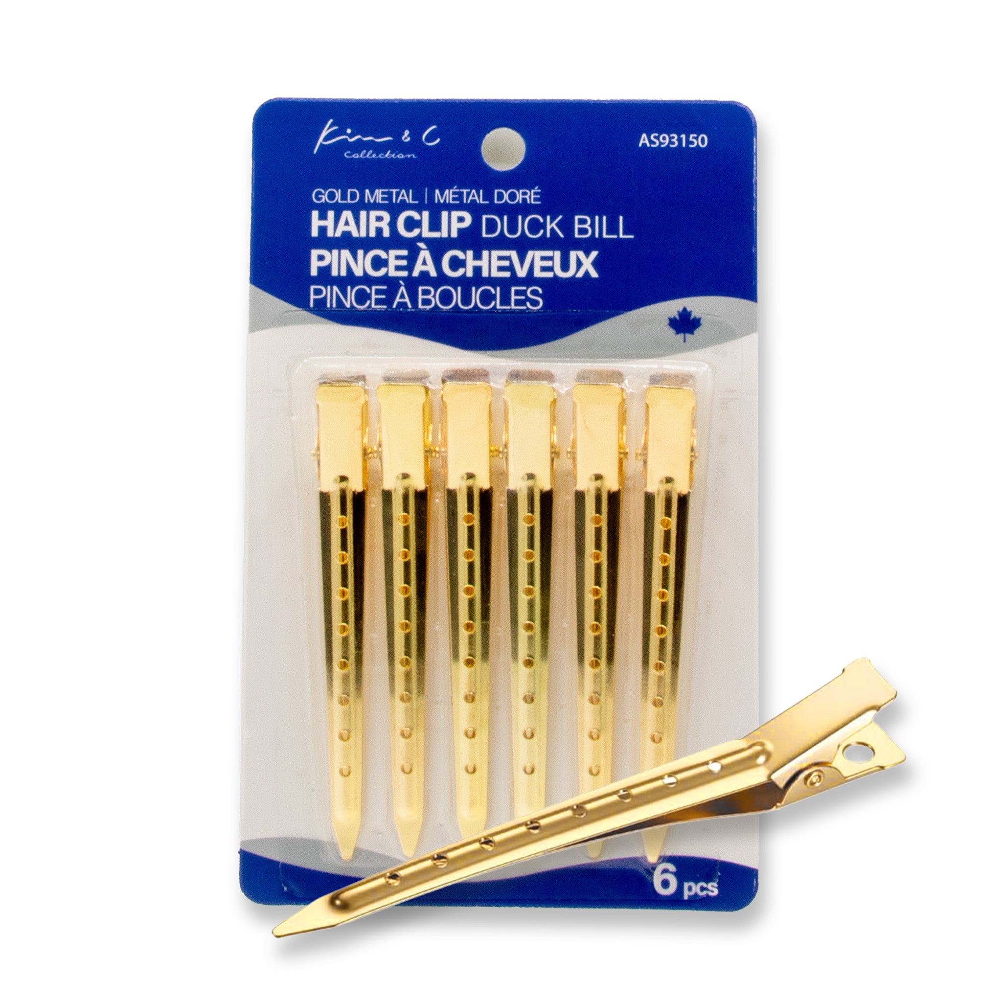 Kim & C Duck Bill Clip - Gold / 6CT