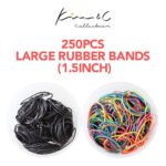 KIM & C 250pcs Large Rubber Bands (1.5inch) - Black