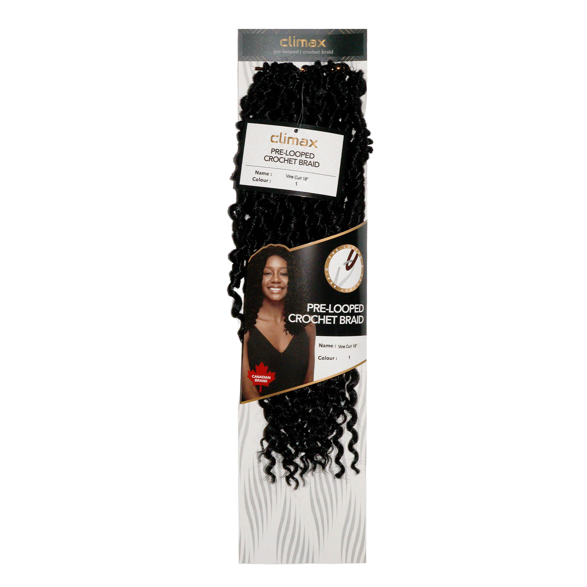 CLIMAX PRE-LOOPED CROCHET BRAID-Vine Curl 18 Inch - 1