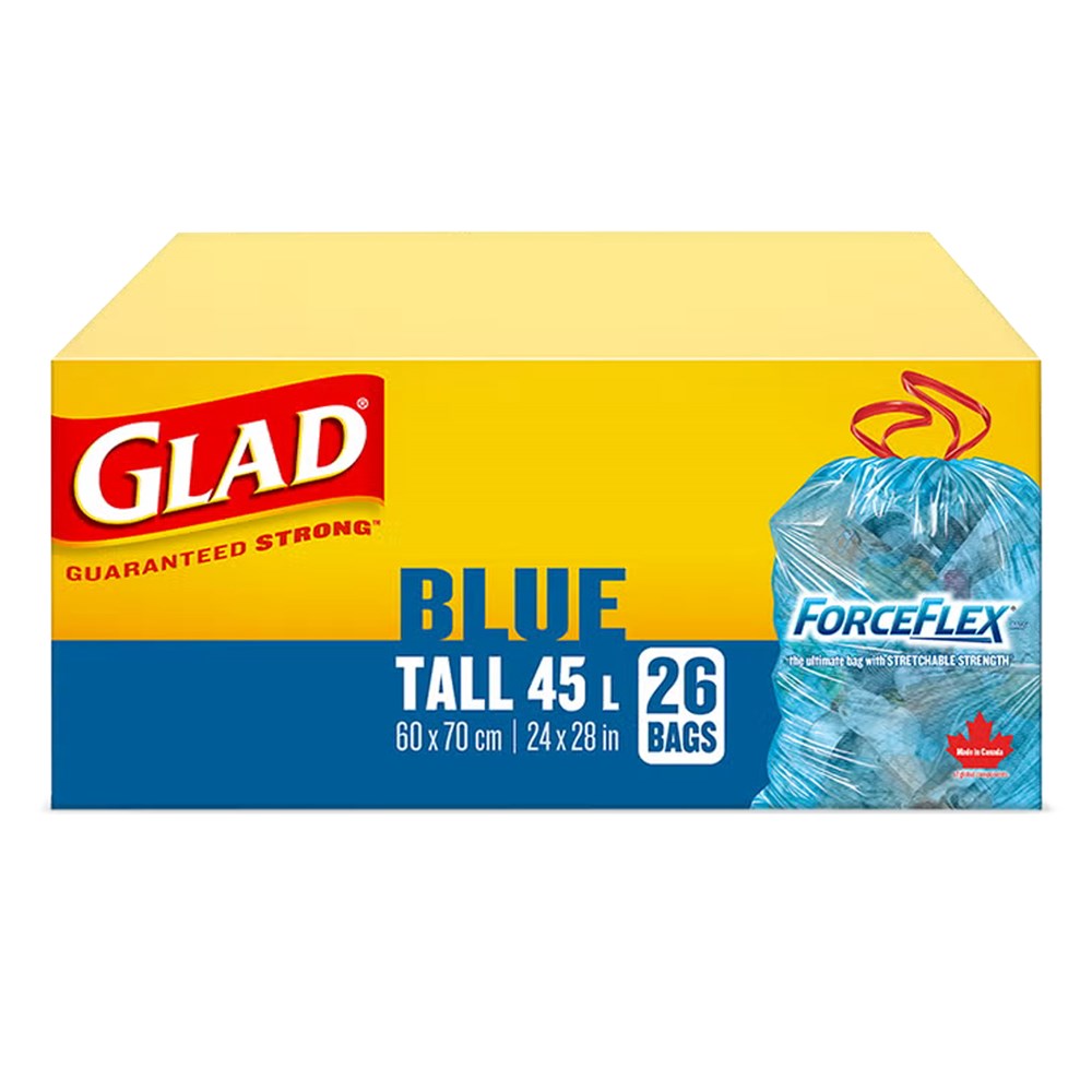 GLAD Blue Recycling Bag w/Drawstring [Tall 45L, 60X70 cm] - 50 Bags