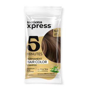 MOTIONS Xpress Permanent Hair Color Shampoo (0.84oz) - Light Brown
