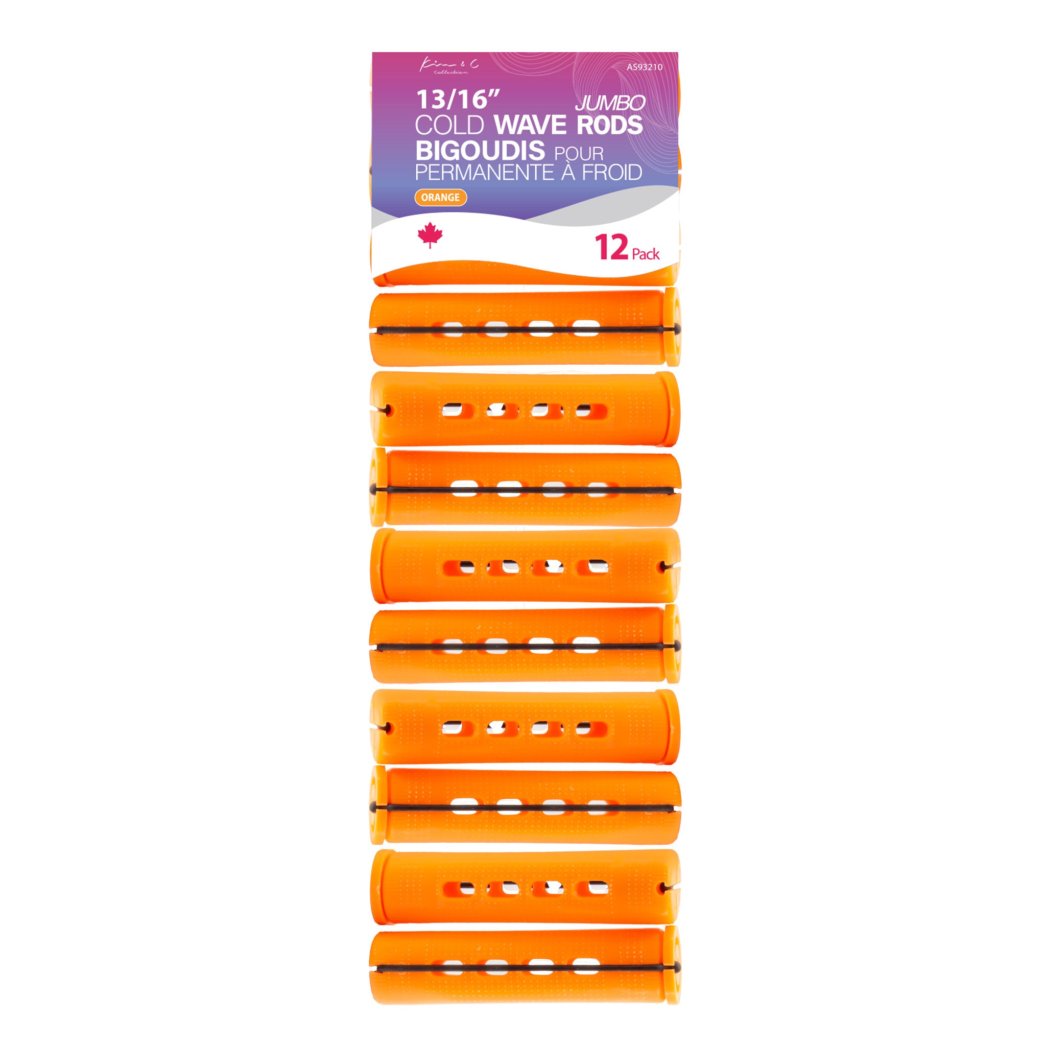 KIM & C Cold Wave Rods - Jumbo 12 Ct / 13/16" Orange