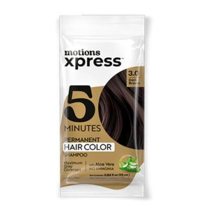 MOTIONS Xpress Permanent Hair Color Shampoo (0.84oz) - Dark Brown