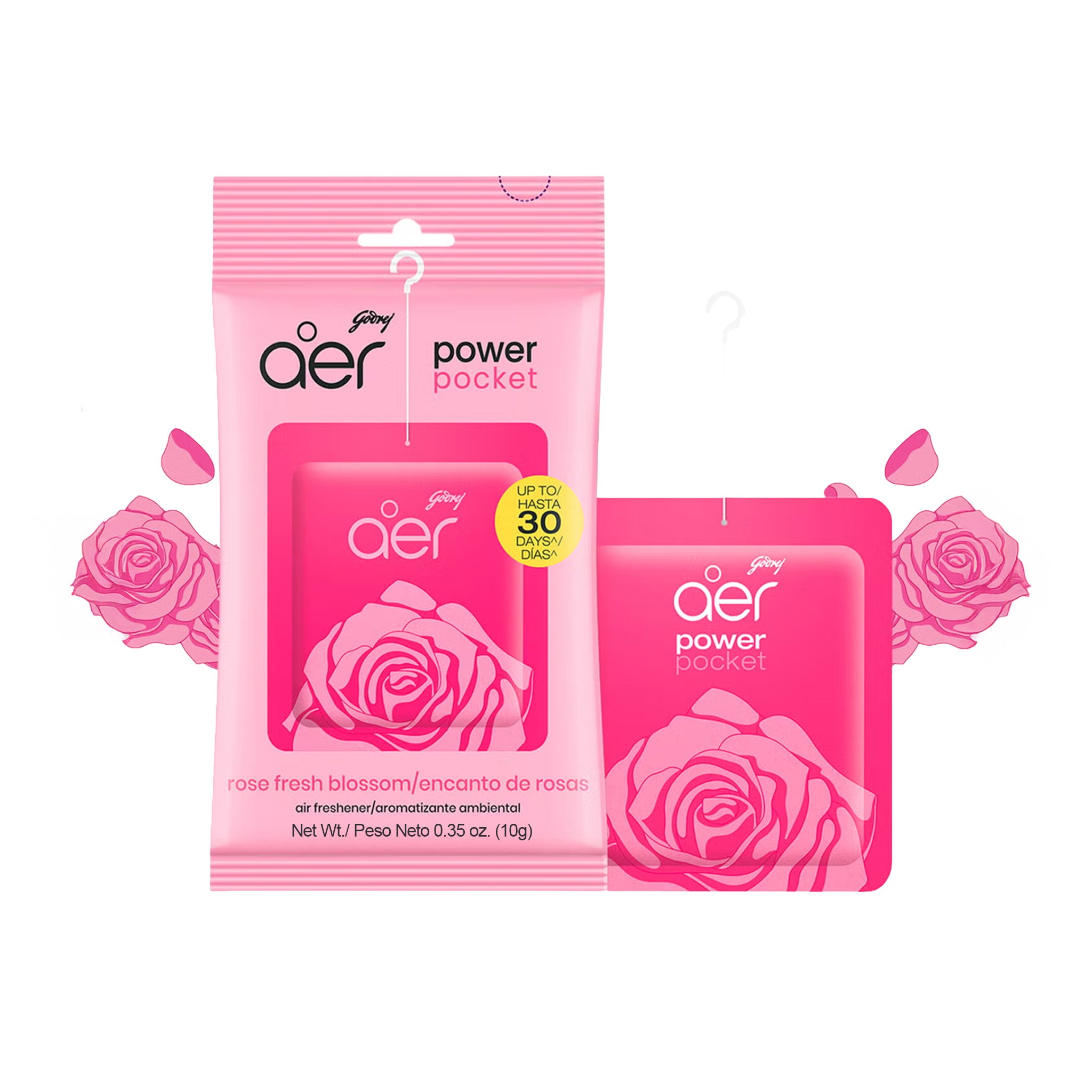 GODREJ AER Power Pokeck Air Freshener (0.35oz) - Rose Fresh Blossom