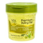 VIA NATURAL Premium Styling Gel - 8oz / Olive and Aloe Vera