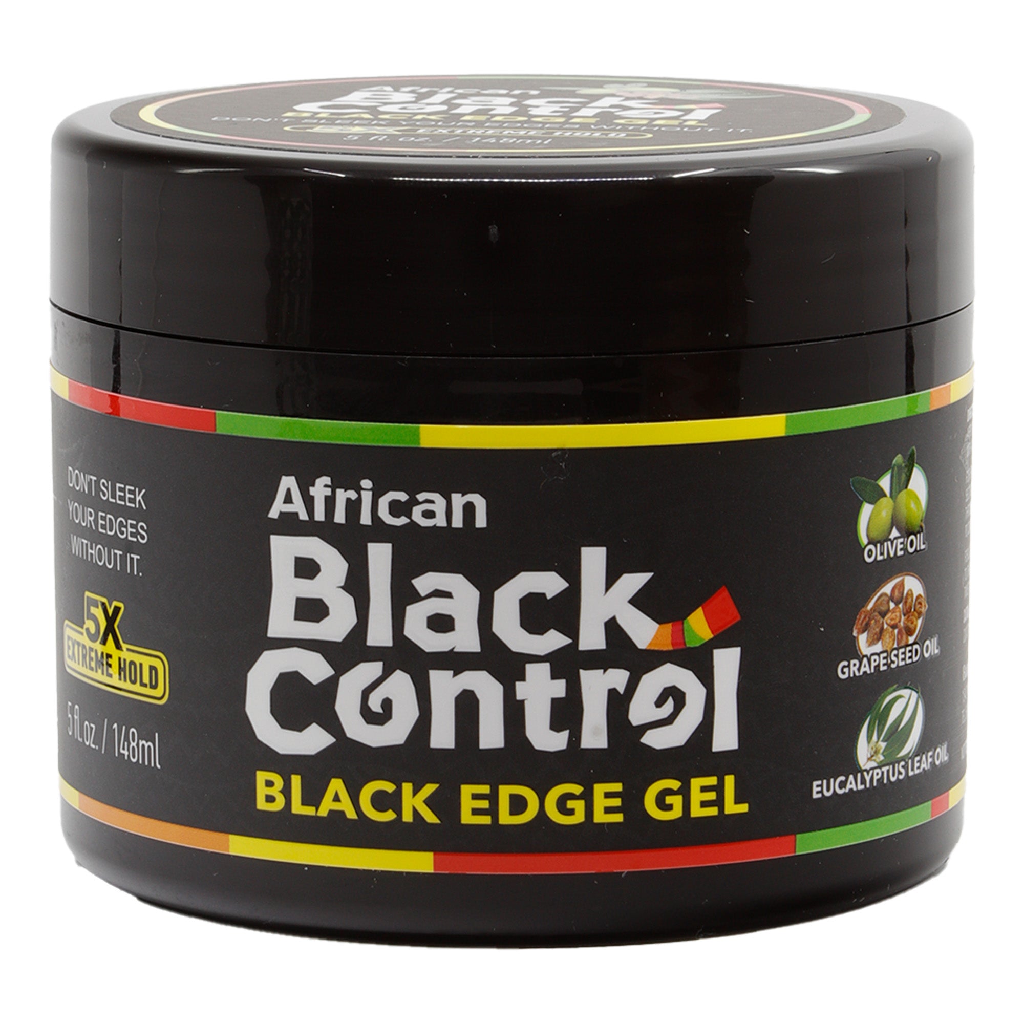 AFRICAN BLACK CONTROL Black Gel Edge Glue [5X Extreme Hold] - 5oz