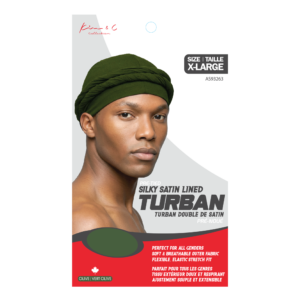 Kim & C Pre-Tied Silky Satin Lined Turban - Olive