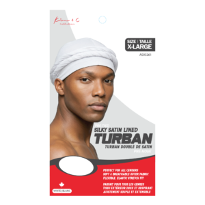 Kim & C Pre-Tied Silky Satin Lined Turban - White