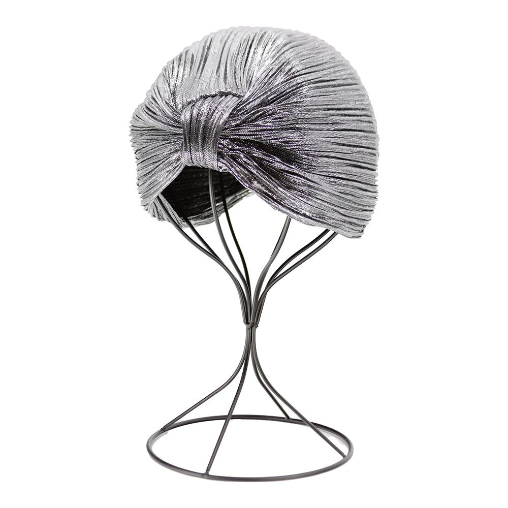 Kim & C Premium Metallic Turban - Silver