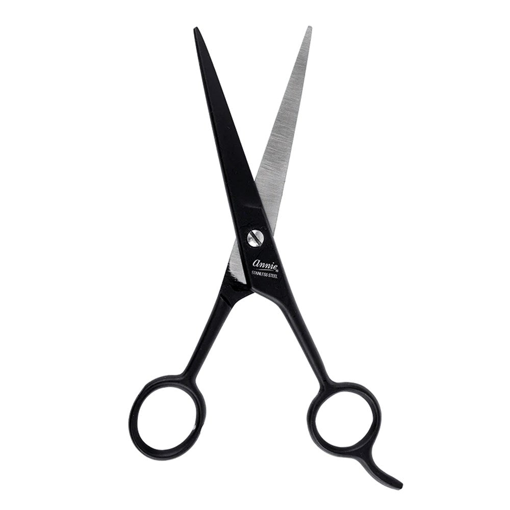 ANNIE Premium Stainless Steel Straight Hair Shears - Black / 7.5inch