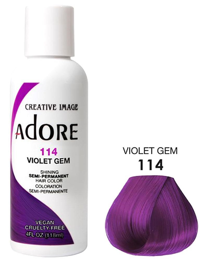 ADORE SEMI Permanent Hair Color (4oz) - 114 Violet Gem