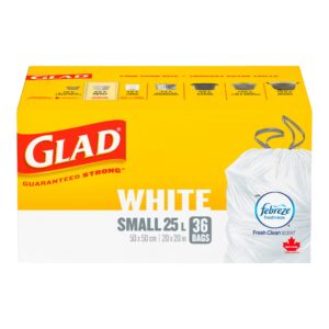 GLAD White Garbage Bag Drawstring - Small (36 Bags)