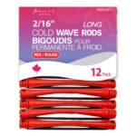 KIM & C Cold Wave Rods - Long 12 Ct / 2/16" Red