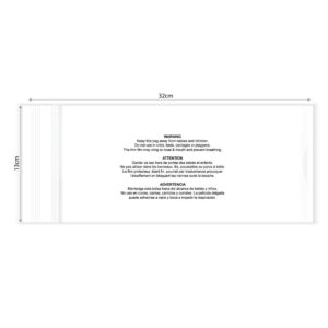 KIM & C Zipper Poly Bags with suffocation warning notice (100pc/pk) - 13cm x 32cm