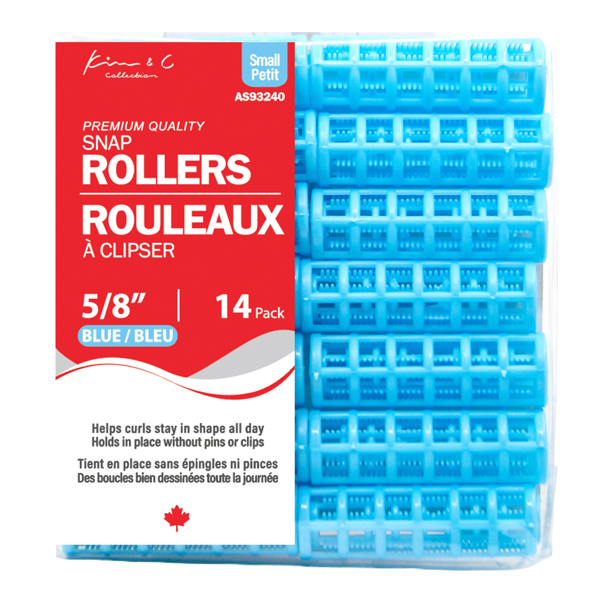 KIM & C Snap-On Rollers - Small 14 Ct / 5/8" Blue