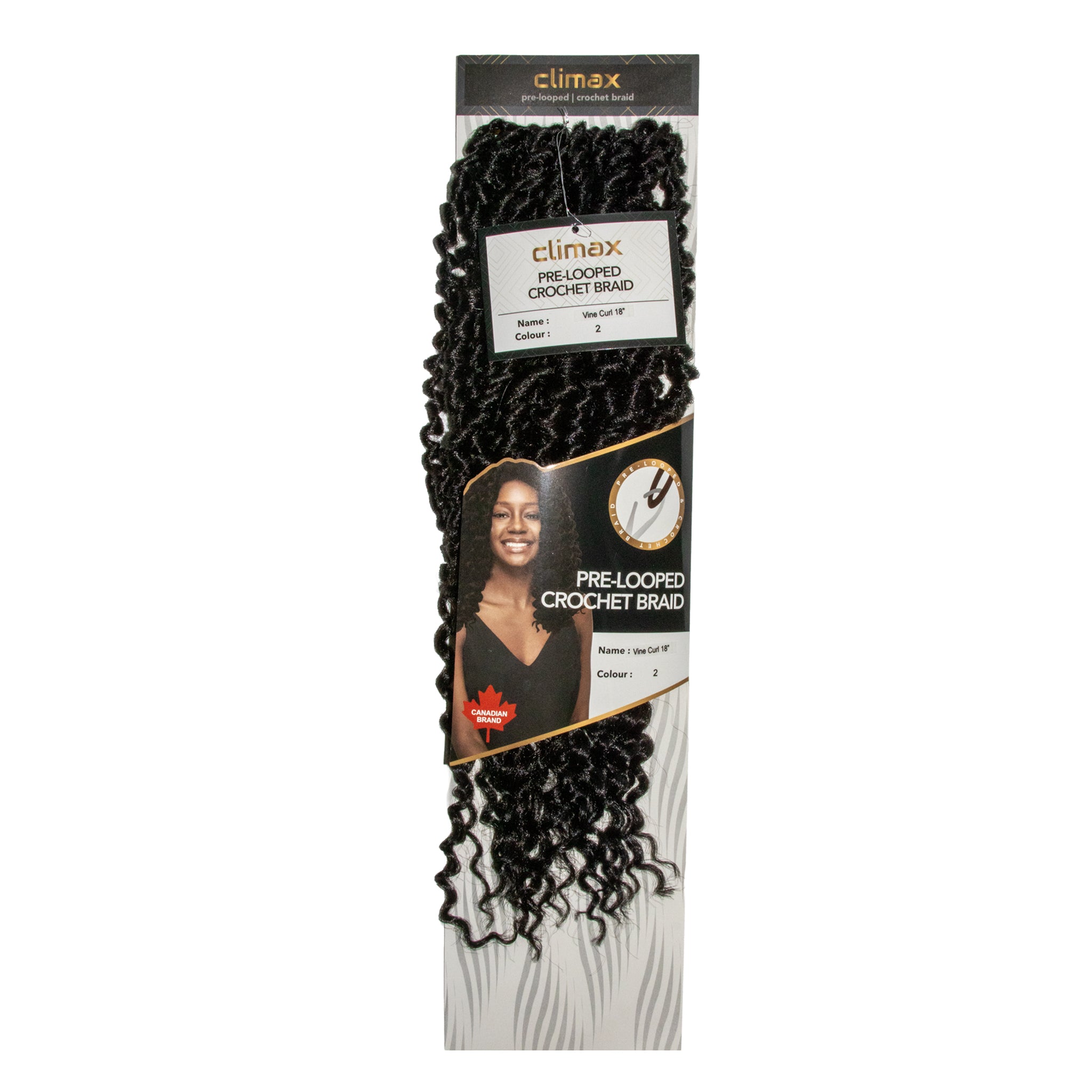CLIMAX PRE-LOOPED CROCHET BRAID-Vine Curl 18 Inch - 2
