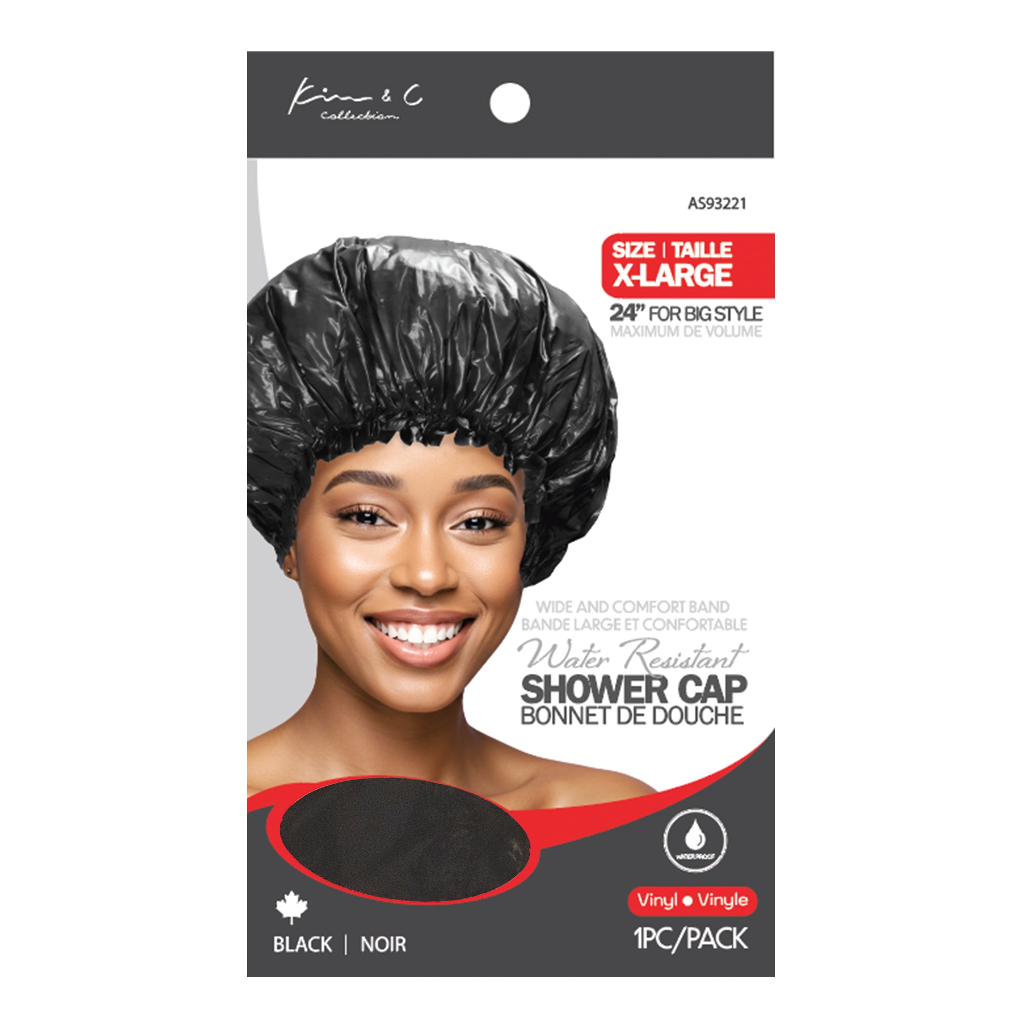 KIM & C Shower Cap - X-Large / Black
