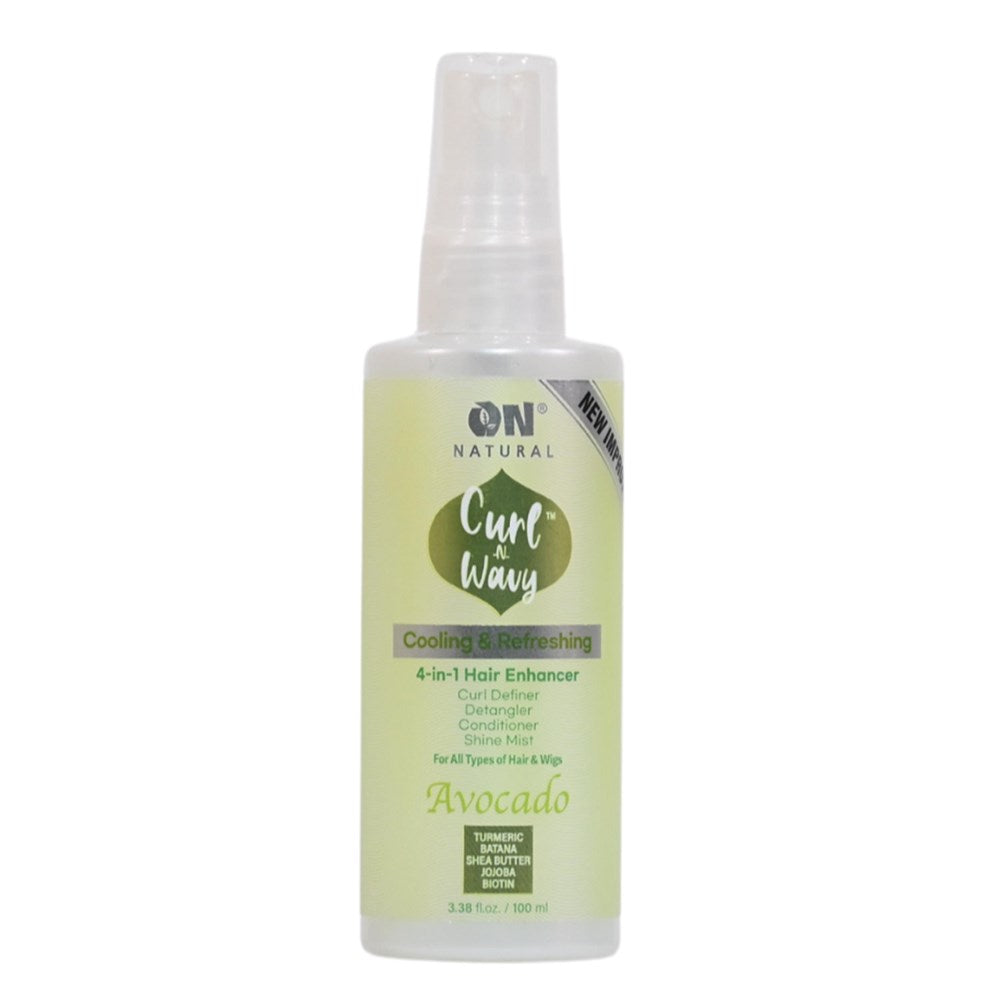 ON NATURAL Curl & Wavy Avocado 4-In-1 Enhancer Conditioner & Detangler - 3.38oz (New Look and Size)