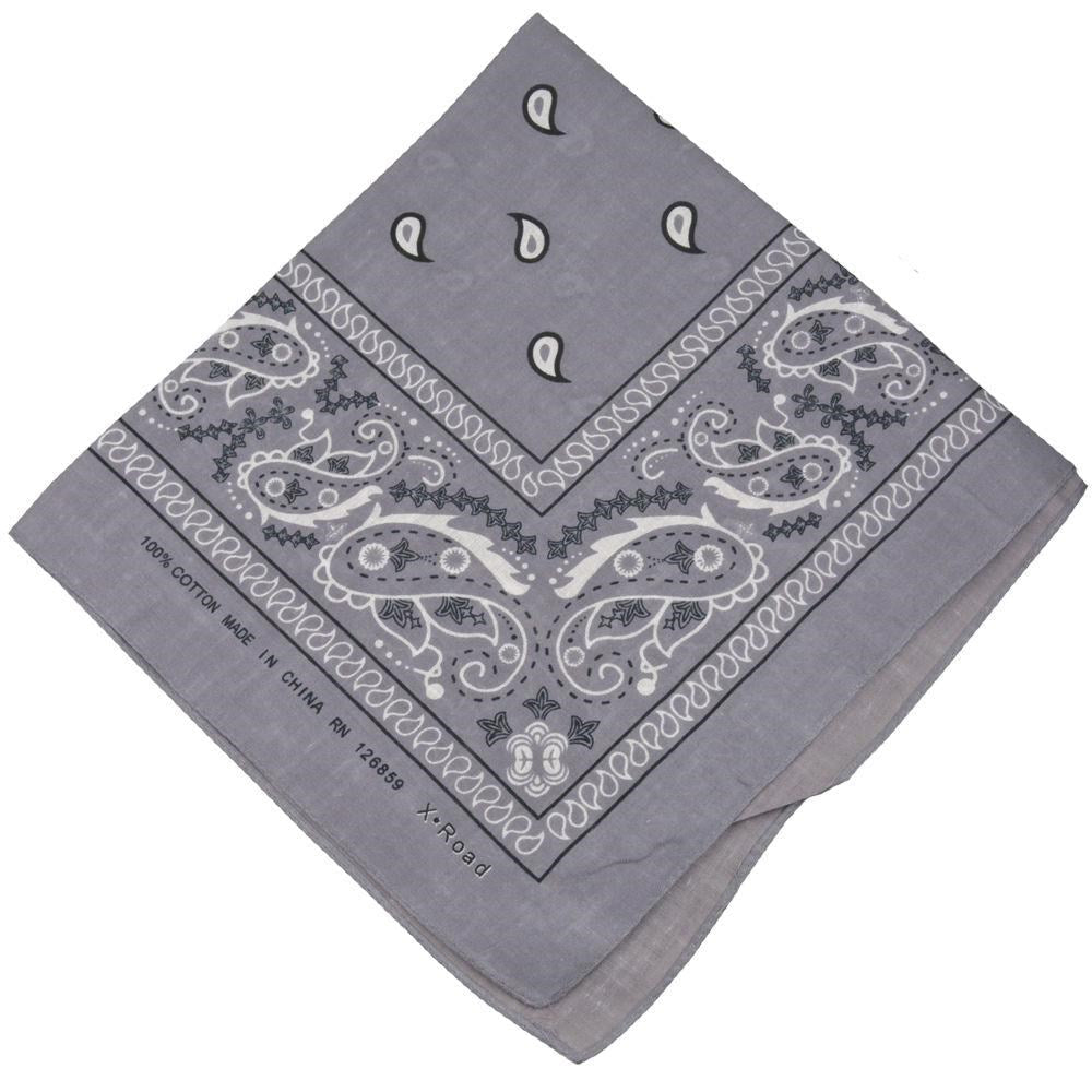 KIM & C Bandana Handkerchief (55cm x 55cm) - Grey