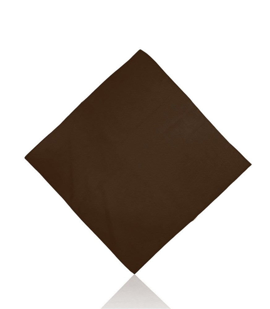 KIM & C Bandana Handkerchief Plain (55cm x 55cm) - Brown