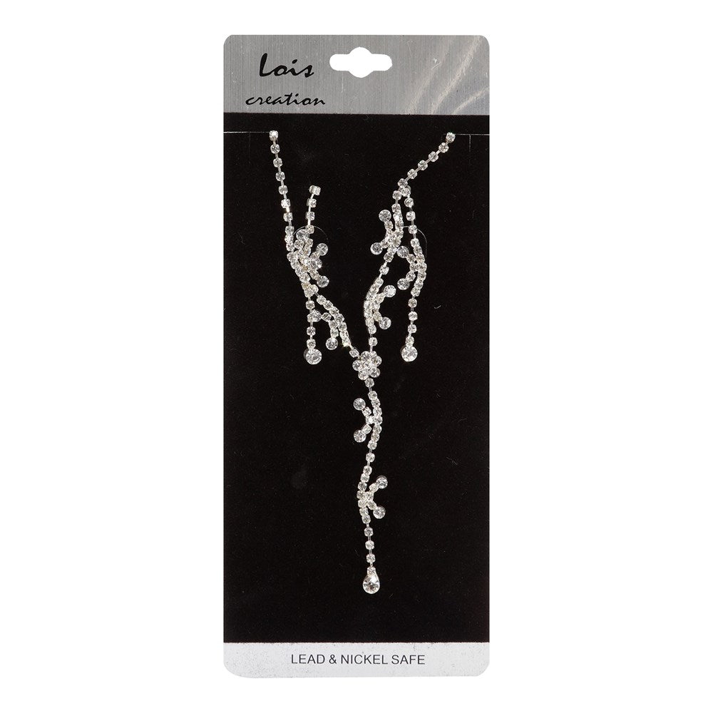 Kim & C Cubic Necklace & Earring Set - 00278 Silver