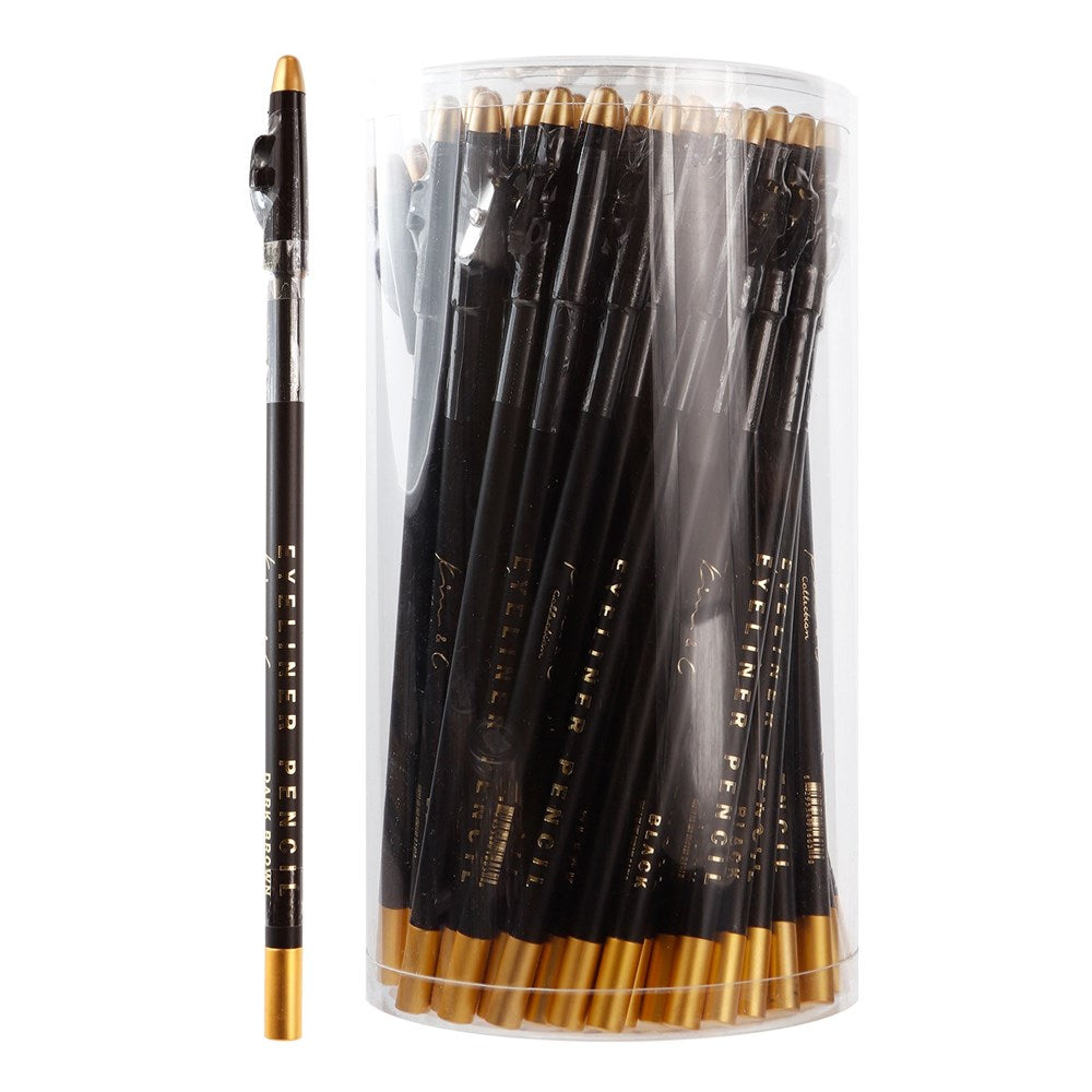 KIM & C Lip & Eyeliner Pencil with Sharpener (72pcs/jar) - Dark Brown