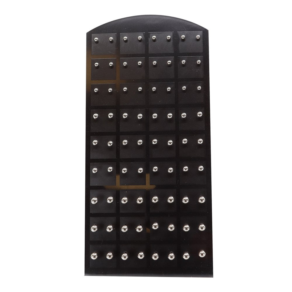 Kim & C Metal Round Earring 36 Pairs Set - Silver
