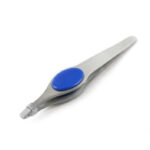 KIM & C Square Tip Tweezer with Rubber Grip (24pcs/display) - Blue