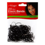 MAGIC COLLECTION 250 Elastic Ponytailers - Black