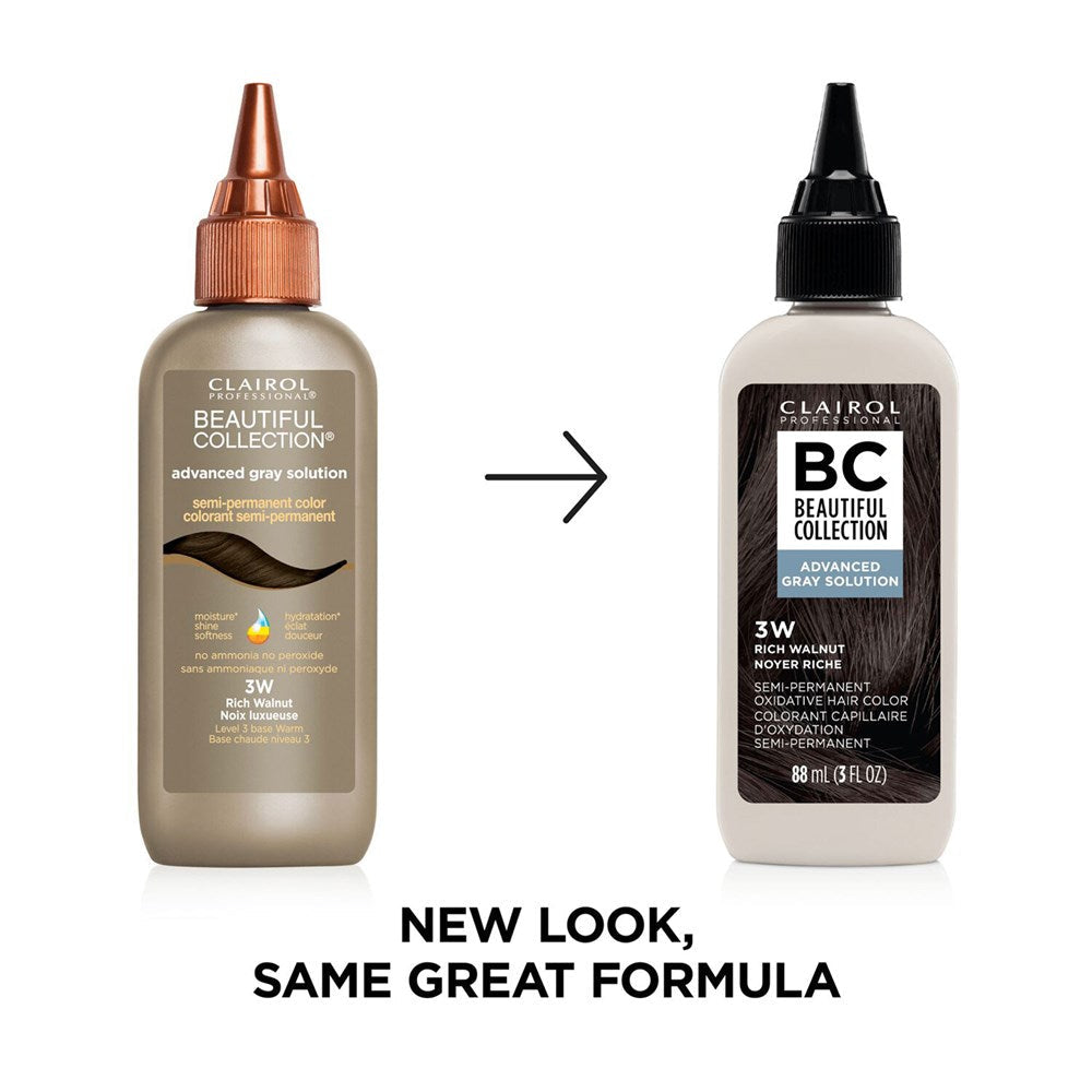BEAUTIFUL COLLECTION Advanced Gray Solution Hair Color (3oz) - 3W Rich Walnut
