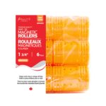 KIM & C Snap-On Magnetic Rollers - Super Jumbo 6Ct / 1-3/4" Orange