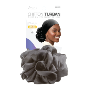 Kim & C Premium chiffon Turban - Black