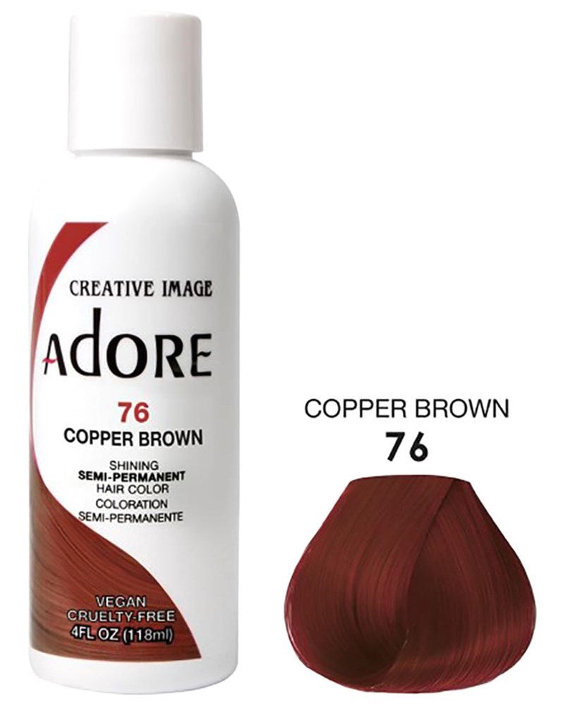 ADORE SEMI Permanent Hair Color (4oz) - 076 Copper Brown