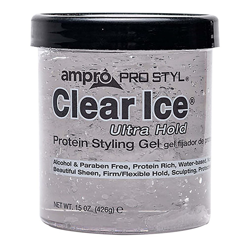 AMPRO Clear Ice - Protein Styling Gel [Ultra Hold] - 15oz