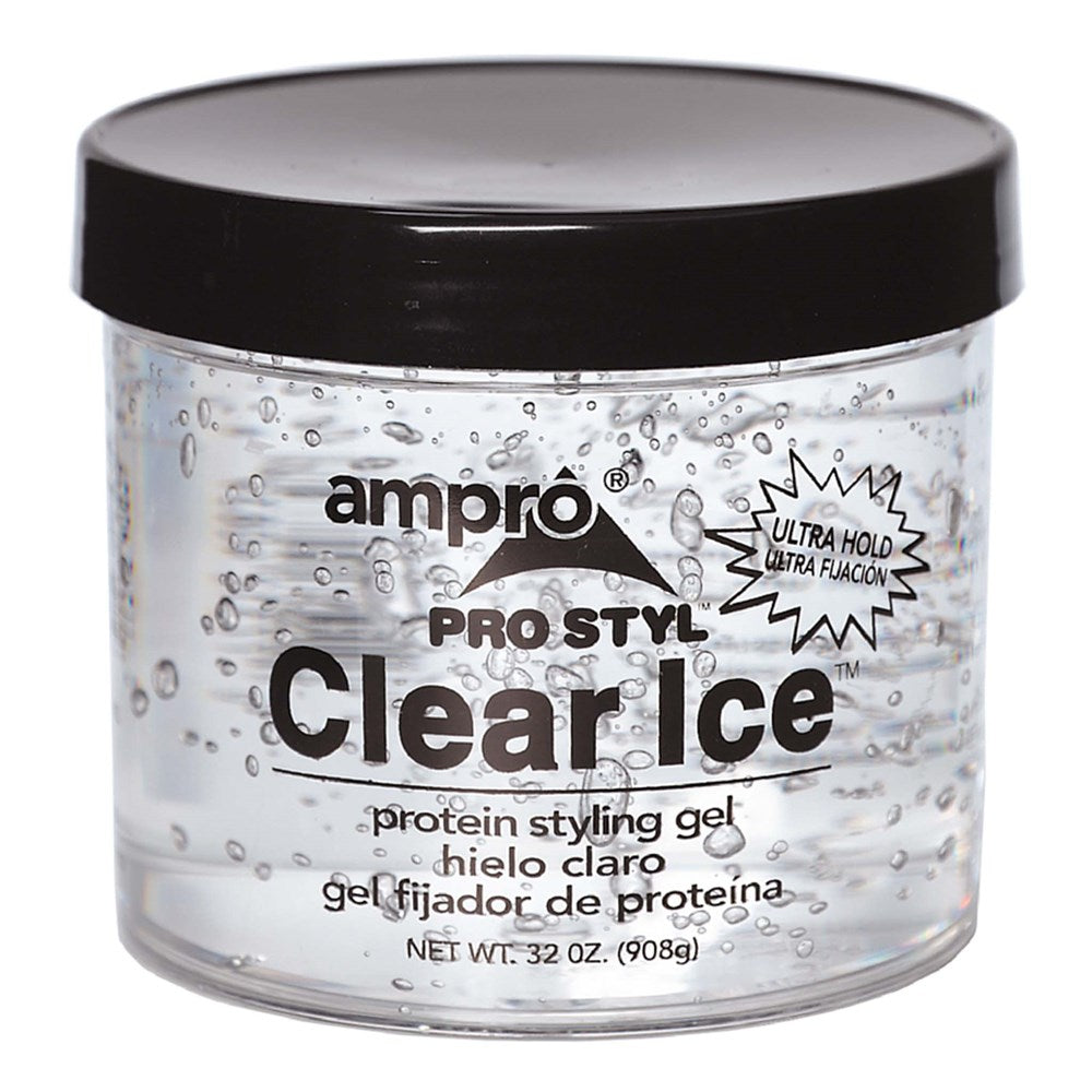 AMPRO Clear Ice - Protein Styling Gel [Ultra Hold] - 32oz